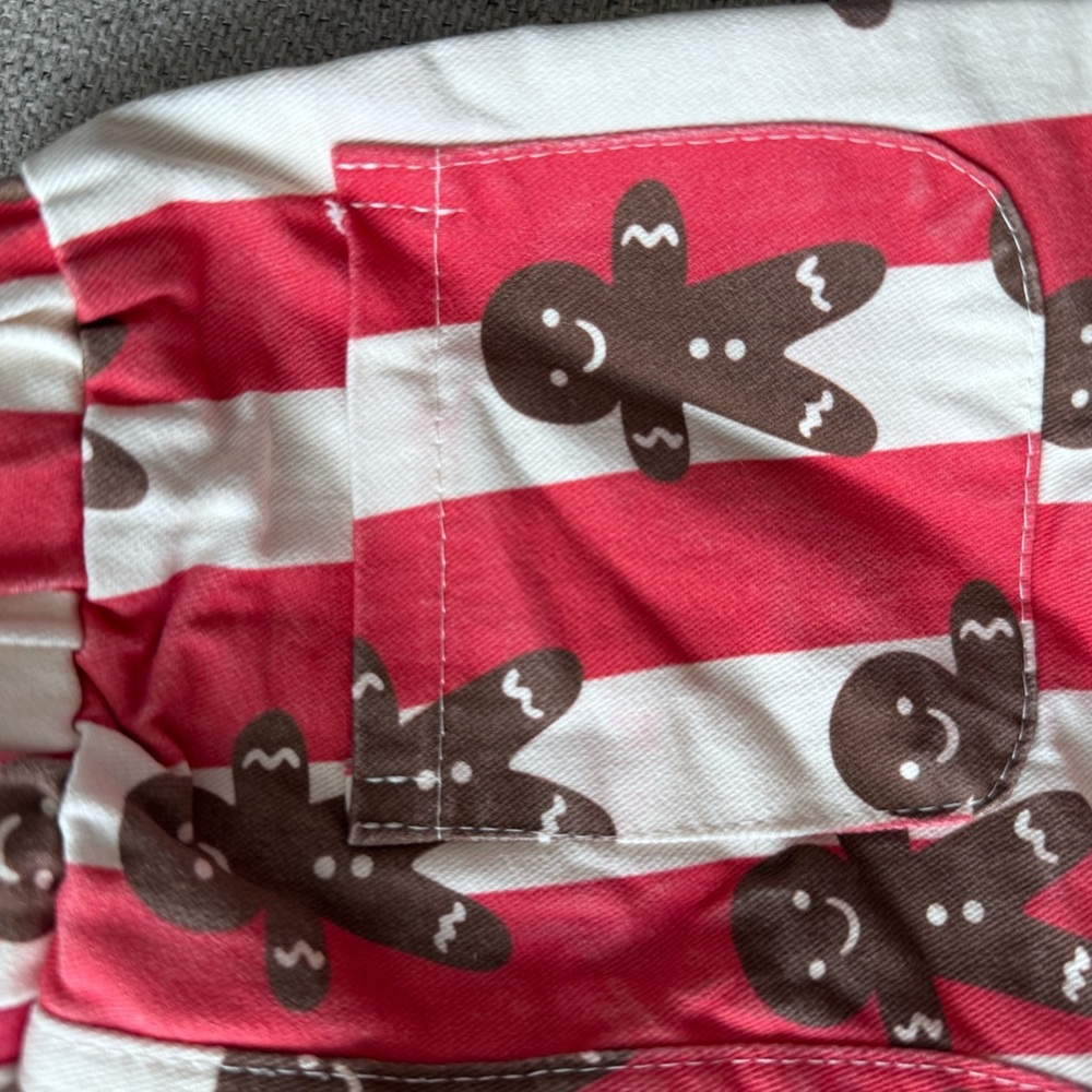 12-18M Gingerbread Striped Kids Pants- Christmas Toddler Bottoms - Picture 4 of 6